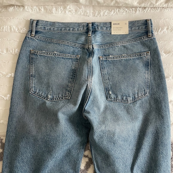NWT Agolde 90’s Pinch Waist High Rise Jean in Abstract - 31 - Picture 11 of 12